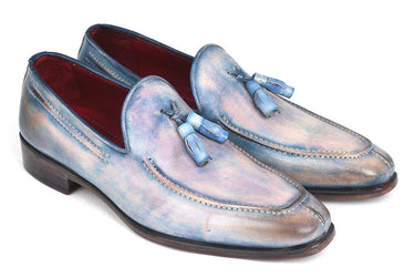 Paul Parkman Men's Hand-Painted Leather Tassel Loafers in Lila