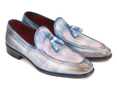 Paul Parkman Men's Hand-Painted Leather Tassel Loafers in Lila