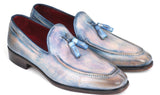 Paul Parkman Men's Hand-Painted Leather Tassel Loafers in Lila