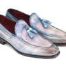 Paul Parkman Men's Hand-Painted Leather Tassel Loafers in Lila