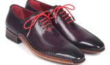 Paul Parkman Men's Leather Oxfords Side Hand-Sewn in Purple