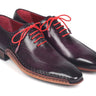 Paul Parkman Men's Leather Oxfords Side Hand-Sewn in Purple