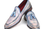 Paul Parkman Men's Hand-Painted Leather Tassel Loafers in Lila