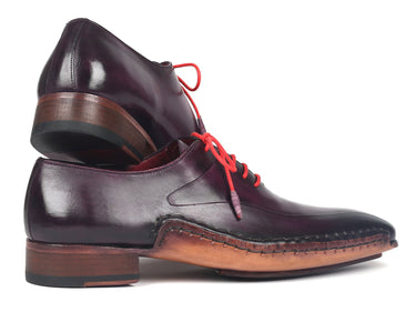 Paul Parkman Men's Leather Oxfords Side Hand-Sewn in Purple