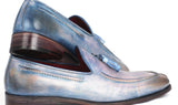 Paul Parkman Men's Hand-Painted Leather Tassel Loafers in Lila