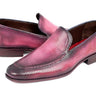 Paul Parkman Men's Perforated Leather Loafers in Purple