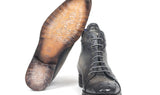 Paul Parkman Men's Croco-Embossed Leather Boots in Gray