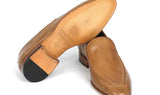Paul Parkman Men's Perforated Leather Loafers in Beige