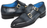 Paul Parkman Men's Double Monkstraps in Navy