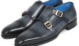 Paul Parkman Men's Double Monkstraps in Navy