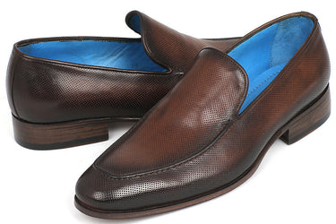 Paul Parkman Men's Perforated Leather Loafers in Brown