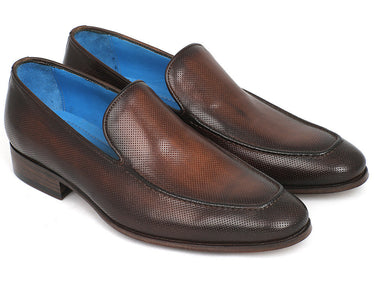 Paul Parkman Men's Perforated Leather Loafers in Brown