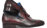 Paul Parkman Men's Hand-Painted Leather Wingtip Tassel Loafers in Bordeaux