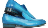 Paul Parkman Men's Perforated Leather Loafers in Turquoise
