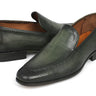 Paul Parkman Men's Perforated Leather Loafers in Green