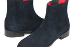 Paul Parkman Men's Suede Chelsea Boots in Navy