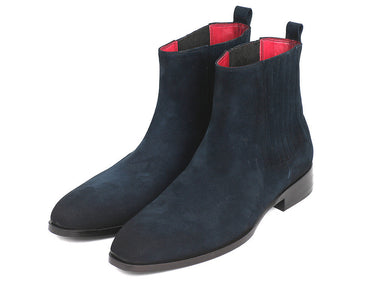 Paul Parkman Men's Suede Chelsea Boots in Navy