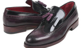 Paul Parkman Kiltie Tassel Loafer in Black & Purple