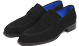 Paul Parkman Goodyear Welted Suede Loafers in Black