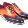 Paul Parkman Men's Smart Casual Wingtip Oxfords in Blue & Camel