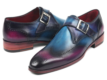 Paul Parkman Men's Single Monkstraps in Blue & Purple