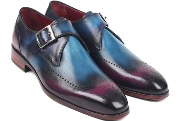 Paul Parkman Men's Single Monkstraps in Blue & Purple