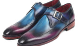 Paul Parkman Men's Single Monkstraps in Blue & Purple