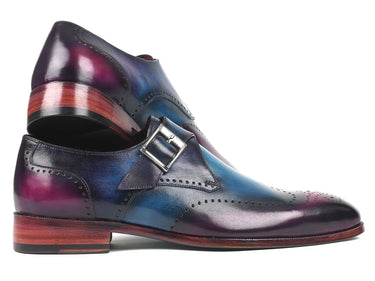 Paul Parkman Men's Single Monkstraps in Blue & Purple