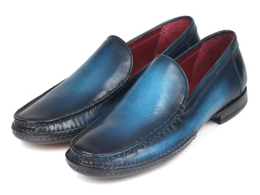 Paul Parkman Hand-Sewn Moccasins in Blue