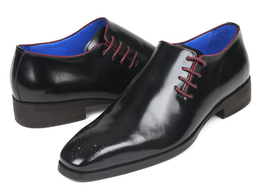 Paul Parkman Side Lace Polished Leather Oxfords in Black