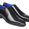 Paul Parkman Side Lace Polished Leather Oxfords in Black