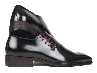 Paul Parkman Side Lace Polished Leather Oxfords in Black