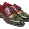 Paul Parkman Kiltie Tassel Loafer in Green & Bordeaux