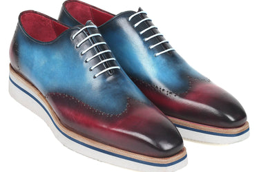 Paul Parkman Men's Smart Casual Wingtip Oxfords in Blue & Purple