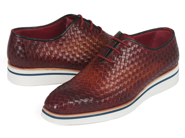 Paul Parkman Men's Woven Leather Smart Casual Shoes in Brown