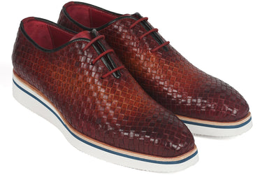Paul Parkman Men's Woven Leather Smart Casual Shoes in Brown