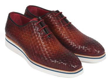 Paul Parkman Men's Woven Leather Smart Casual Shoes in Brown