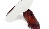 Paul Parkman Men's Woven Leather Smart Casual Shoes in Brown