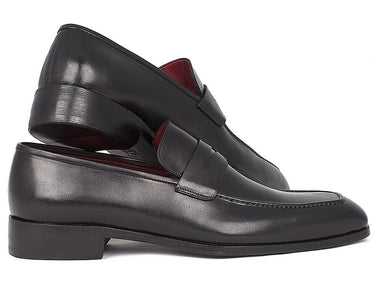 Paul Parkman Men's Hand-Painted Leather Penny Loafers in Black
