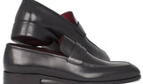 Paul Parkman Men's Hand-Painted Leather Penny Loafers in Black