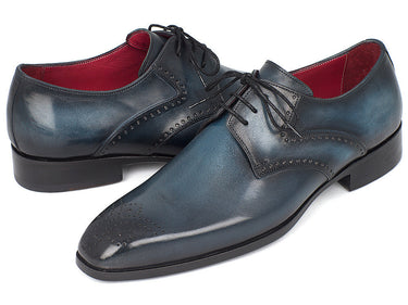 Paul Parkman Men's Medallion Toe Derby Shoes in Navy & Blue