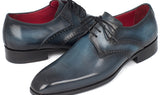 Paul Parkman Men's Medallion Toe Derby Shoes in Navy & Blue