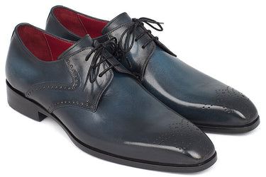 Paul Parkman Men's Medallion Toe Derby Shoes in Navy & Blue