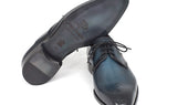 Paul Parkman Men's Medallion Toe Derby Shoes in Navy & Blue