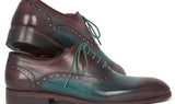 Paul Parkman Men's Plain Toe Oxfords in Green & Bordeaux