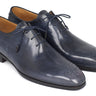 Paul Parkman Men's Hand-Painted Medallion Toe Wholecut Oxfords in Navy