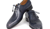 Paul Parkman Men's Hand-Painted Medallion Toe Wholecut Oxfords in Navy