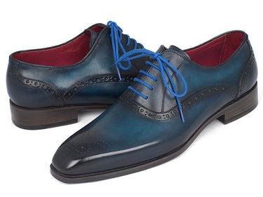 Paul Parkman Men's Medallion Toe Oxfords in Blue & Navy