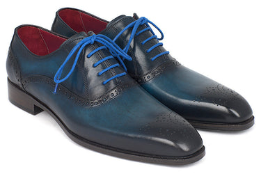 Paul Parkman Men's Medallion Toe Oxfords in Blue & Navy
