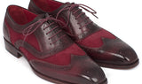 Paul Parkman Suede & Calfskin Men's Wingtip Oxfords in Bordeaux